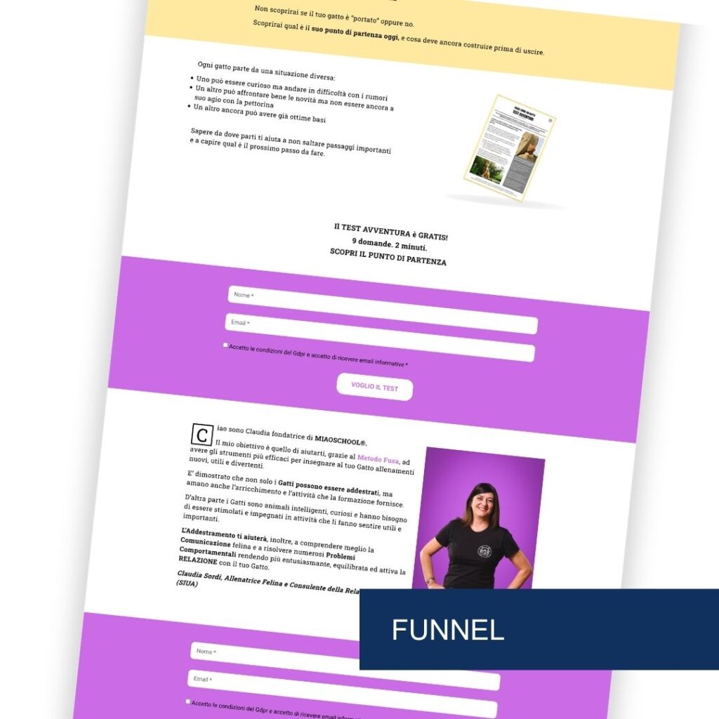 Funnel di Lead Generation Miao School